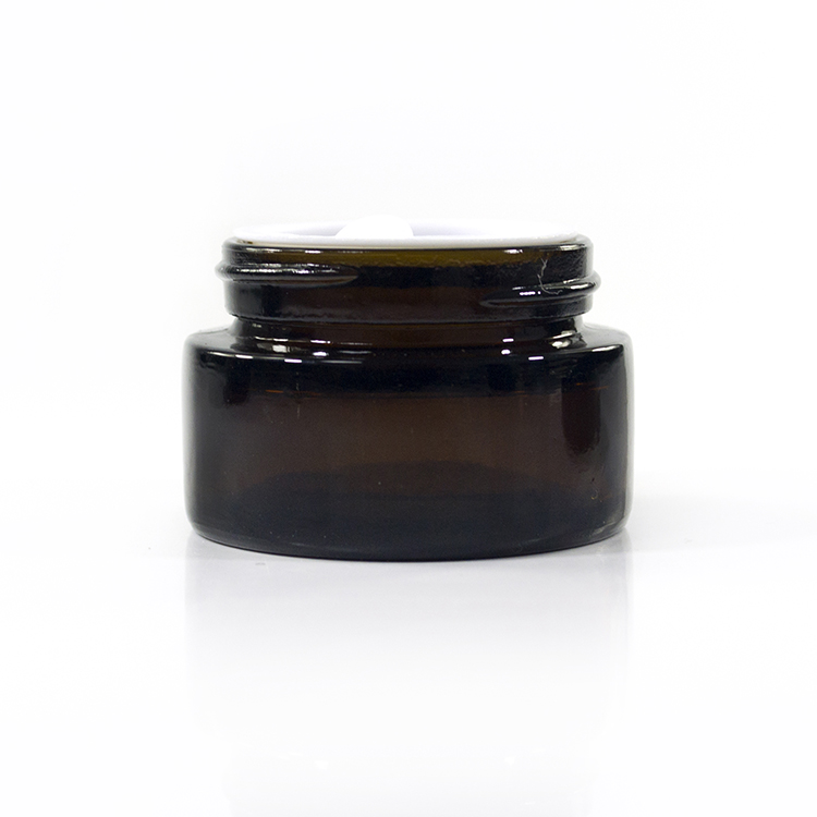 5g 10g 15g 30g 50g 100g cosmetic packaging amber glass cream jar with black Cap