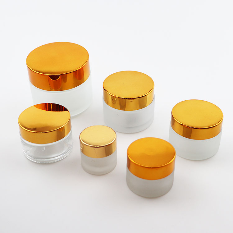 5g 10g 15g 30g 50g 100g cream glass jar for glass cosmetic jar with gold silver black metal cap