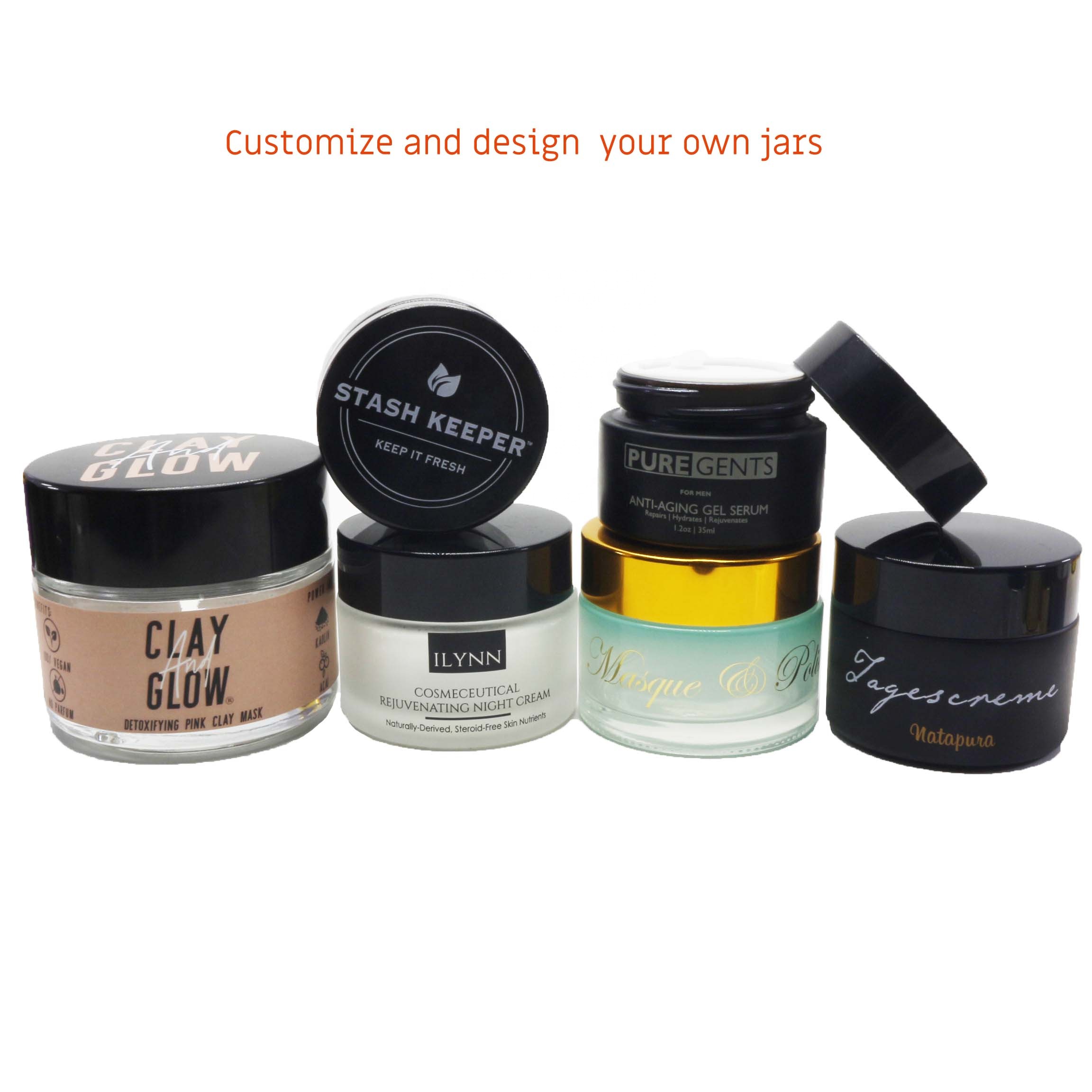 5g 10g 15g 30g 50g 100g cream glass jar for glass cosmetic jar with lid 106Q