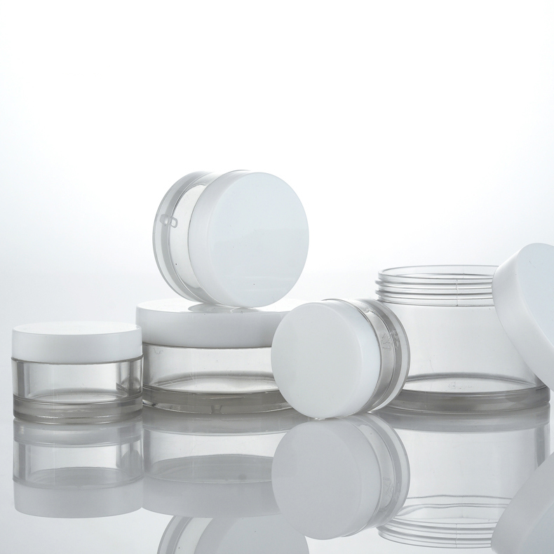 5g 10g 15g 30g 50g 100g empty white lid clear skin care plastic jar Cosmetic samples PET eye cream jars