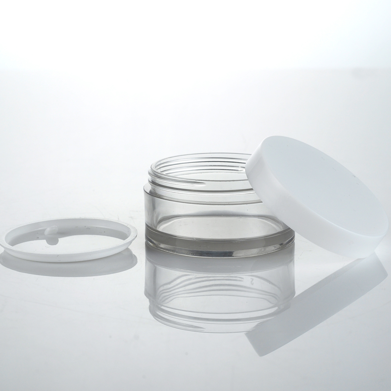 5g 10g 15g 30g 50g 100g empty white lid clear skin care plastic jar Cosmetic samples PET eye cream jars