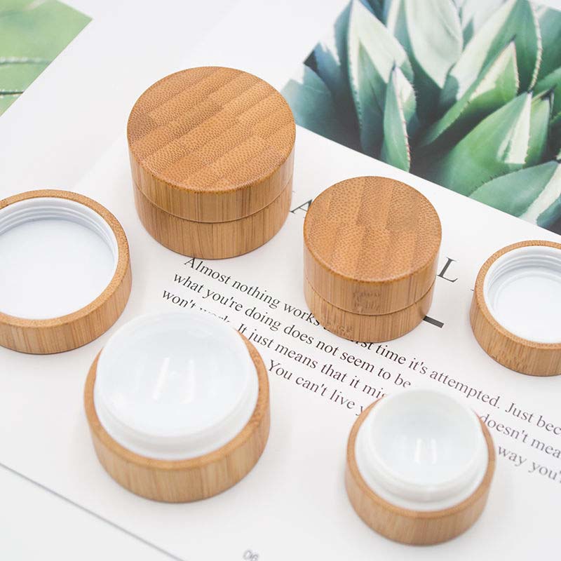5g 10g 15g 30g 50g 100g frosted glass cosmetic jar cream container with wood grain lid for face cream lotion balm