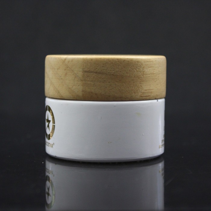 5g 10g 15g 30g 50g 100g white  cosmetic  Glass cream  jar with  bamboo wooden  lid cosmetic containers and packaging
