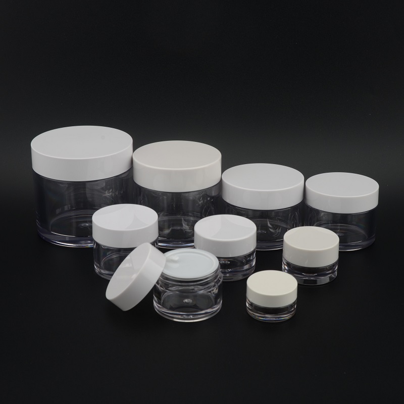 5g 10g 15g 30g 50g 60g 70g 80g100g 150g 200g 250g empty PETG cream Jar Plastic clear Cosmetic Containers with white lid
