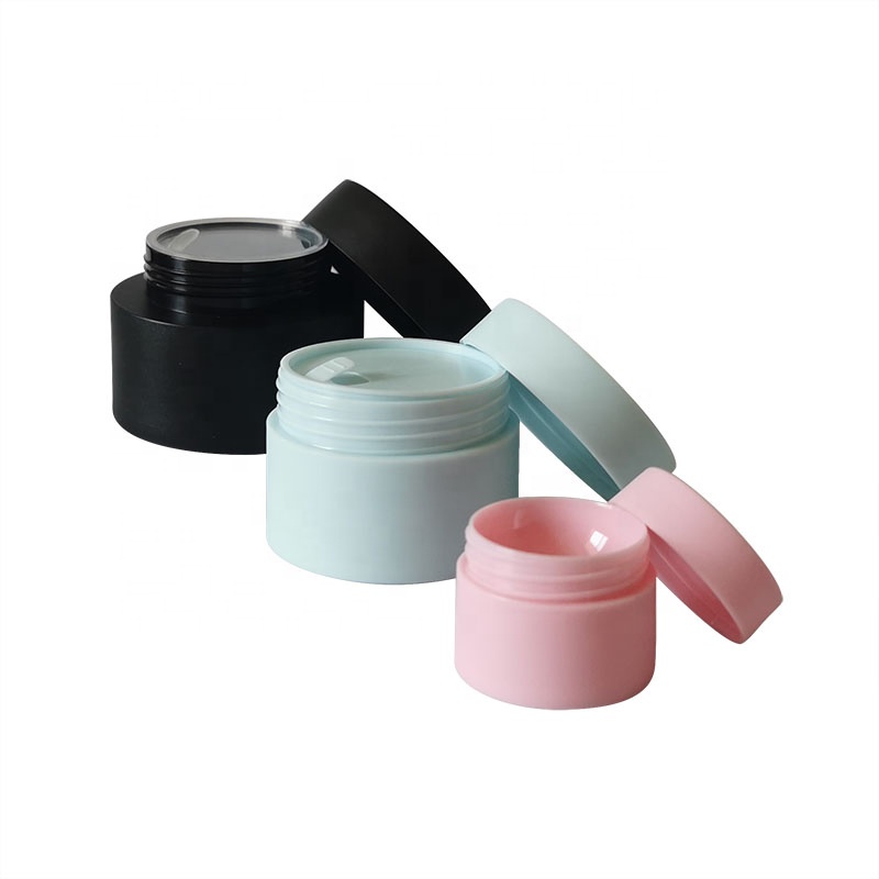 5g 10g 15g 30g 50g 80g color gel pp plastic container matte black white blue pink color double wall cream jar