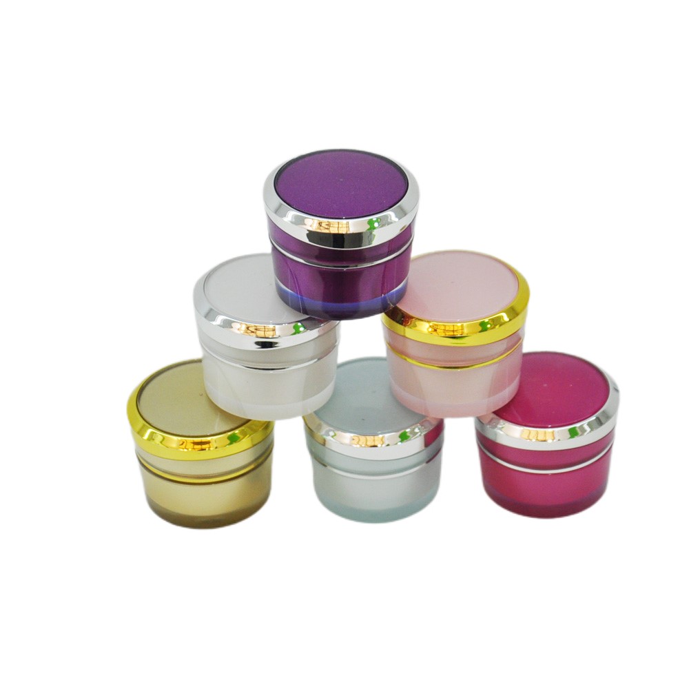 5g 10g 15g 30g 50g Black Acrylic Cosmetic Nail Gel Jar Container for Skin Care