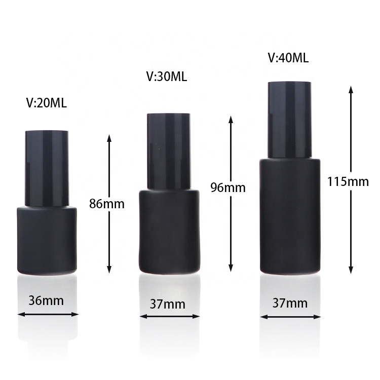 5g 10g 15g 30g 50g Black Facial Cream Cosmetic Jar Glass Skin Care Containers