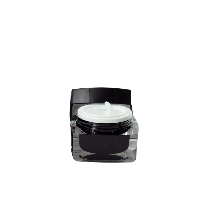 5g 10g 15g 30g 50g Black Square Acrylic Jars for Cosmetic Cream Packaging