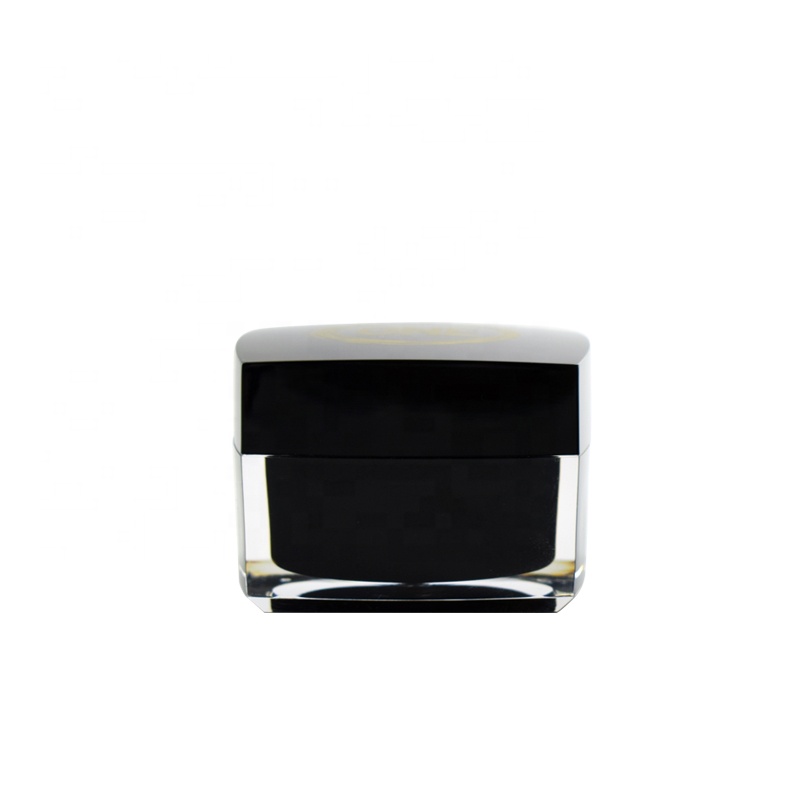 5g 10g 15g 30g 50g Black Square Acrylic Jars for Cosmetic Cream Packaging