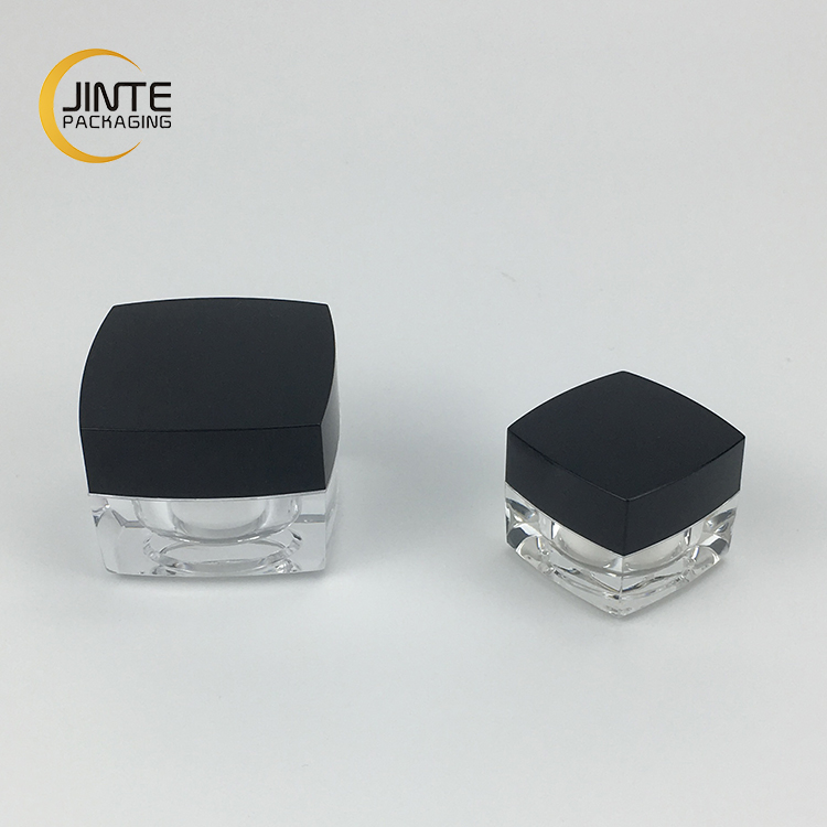 5g 10g 15g 30g 50g Empty Black Square Acrylic Plastic Cosmetic Cream Jar