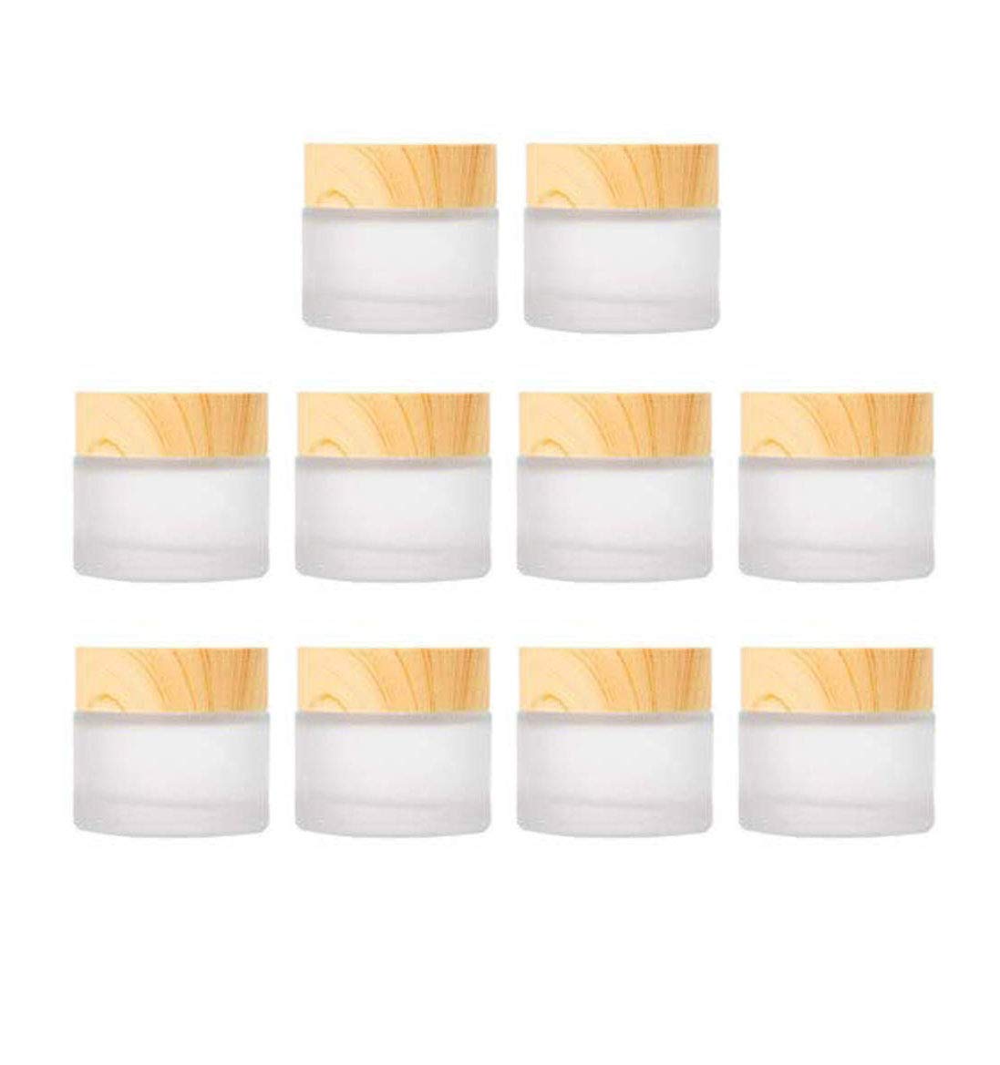 5g 10g 15g 30g 50g Frosted Glass Jar Skin Care Eye Cream Jars Pot Refillable Bottle Cosmetic Container With Wood Grain Lid