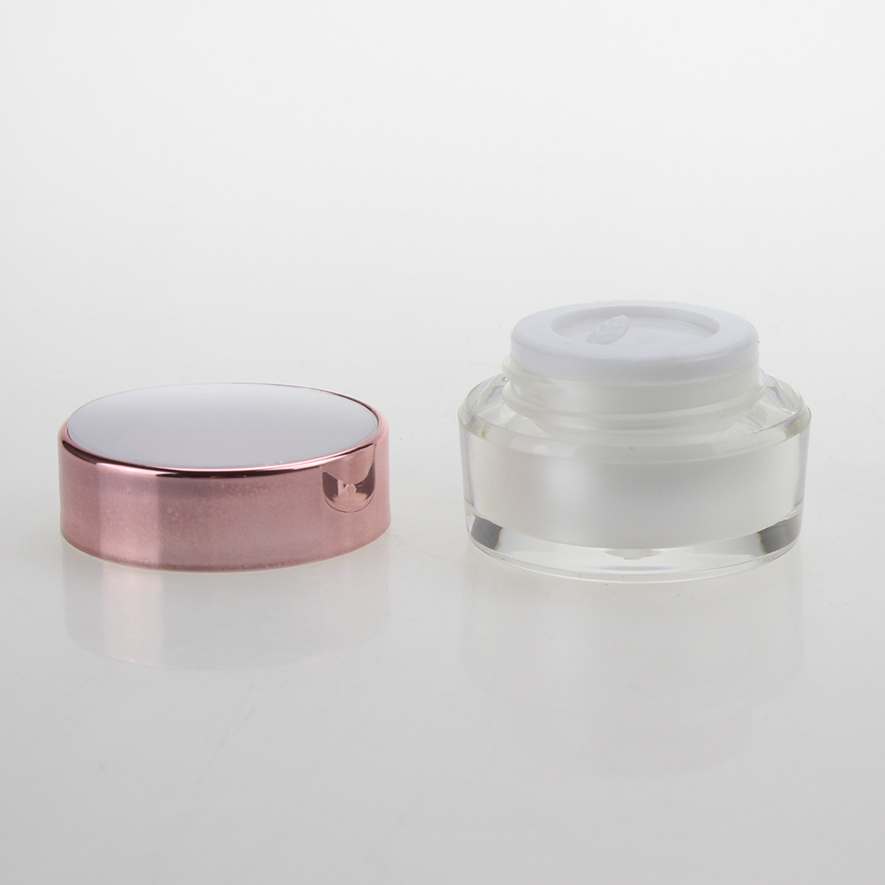 5g 10g 15g 30g 50g Round acrylic Cream Jar, Plastic cosmetic Jar packaging with Rose Gold Cover wholesale