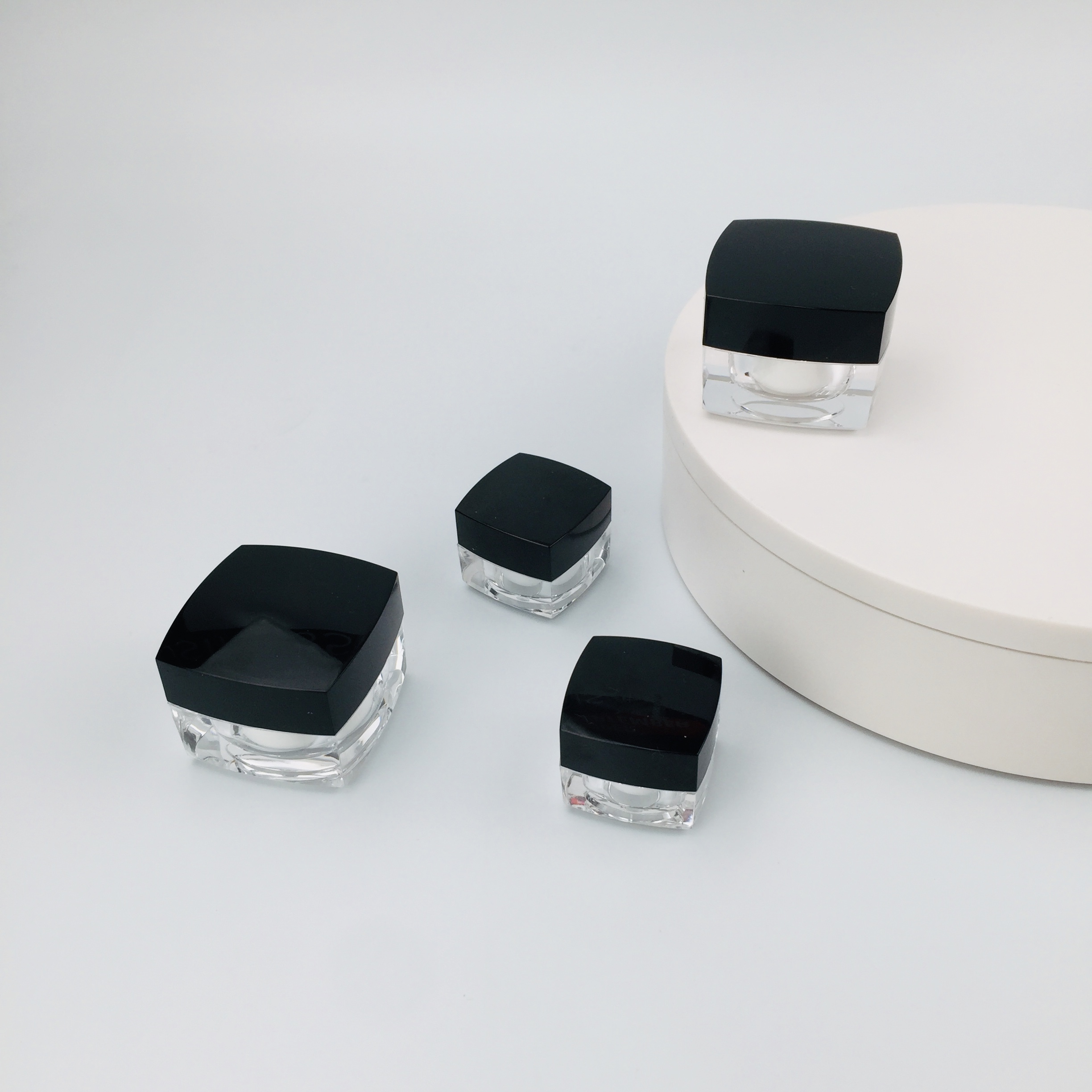 5g 10g 15g 30g 50g Square Custom Thicker Clear Acrylic Nail Jar Empty Clear Skin Cream Pot