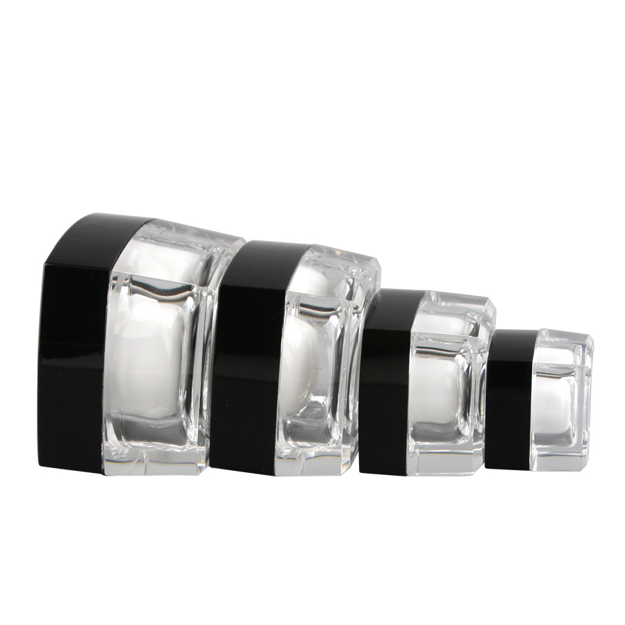 5g 10g 15g 30g 50g Square Empty Clear Acrylic Cream Lotion Cosmetic Jars Pots Containers