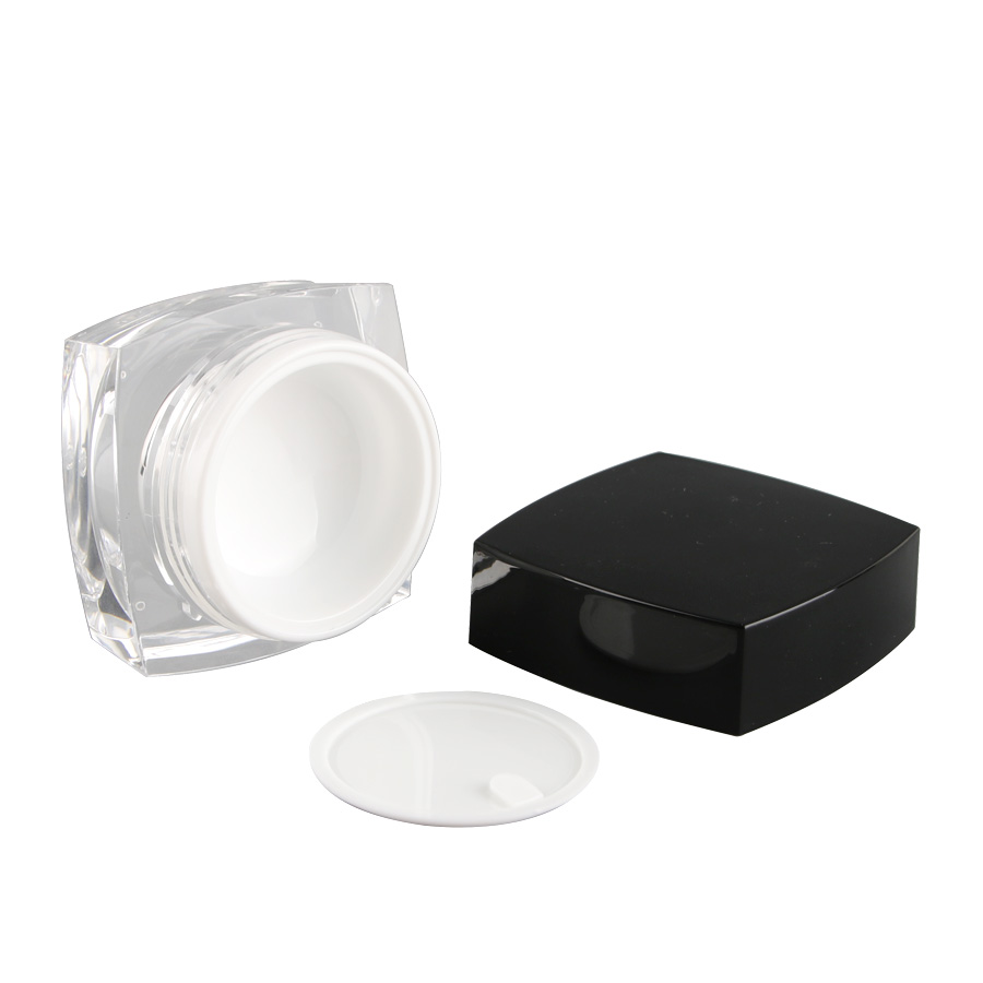 5g 10g 15g 30g 50g Square Empty Clear Acrylic Cream Lotion Cosmetic Jars Pots Containers
