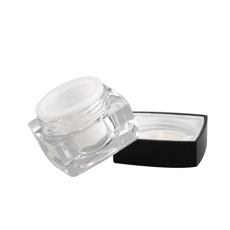 5g 10g 15g 30g 50g Square Empty Clear Acrylic Cream Lotion Cosmetic Jars Pots Containers