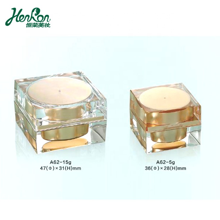 5g 10g 15g 30g elegant cute pink square double wall empty plastic container for creams and lotions skin care jars for cosmetic