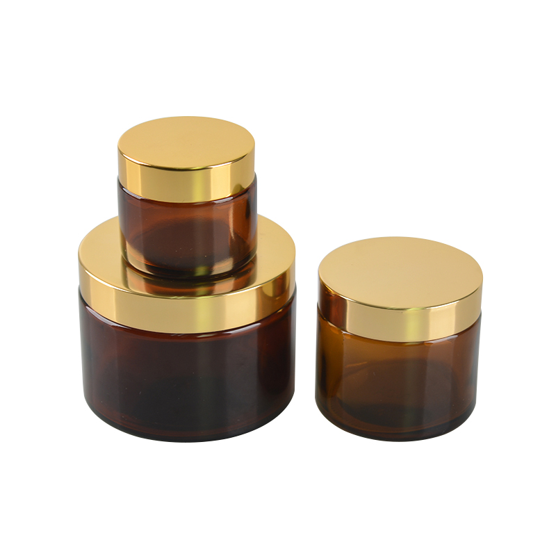 5g,10g,15g,30ml,50ml,100g,200ml,1oz,2oz, 250g,500g,80g empty amber glass cosmetic jar glass amber jars glass with metal lid