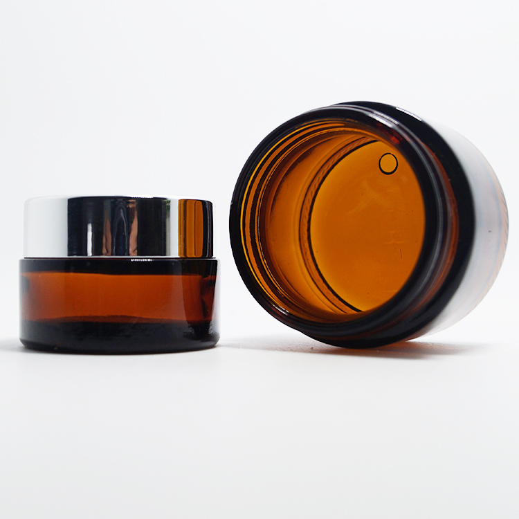 5g,10g,15g,30ml,50ml,100g,200ml,1oz,2oz, 250g,500g,80g empty amber glass  cosmetic jar with lid