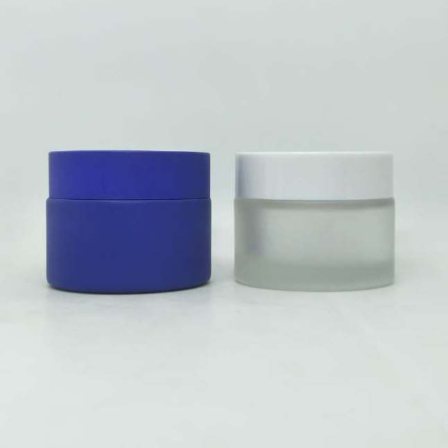 5g,10g,15g,30ml,50ml,100g,200ml,1oz,2oz Glass Cosmetic Jar Black and Blue empty cream jars