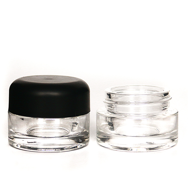 5g 10g 15g Empty Glass Cream Jar Clear Glass Jar For Tea With CRC Cap Personal Glass Jar