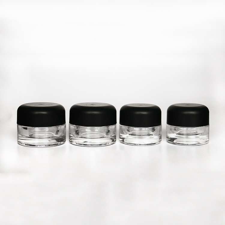 5g 10g 15g Empty Glass Cream Jar Clear Glass Jar For Tea With CRC Cap Personal Glass Jar