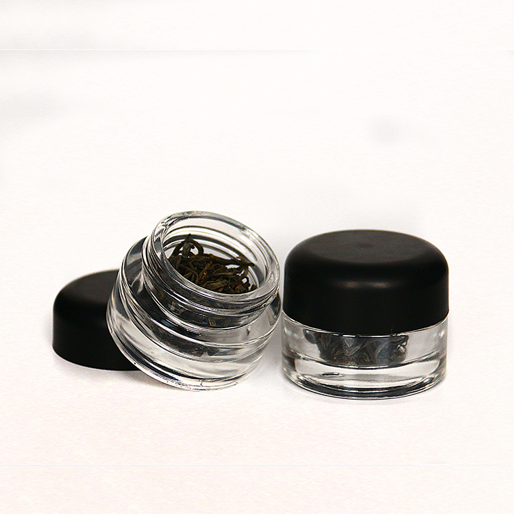 5g 10g 15g Empty Glass Cream Jar Clear Glass Jar For Tea With CRC Cap Personal Glass Jar