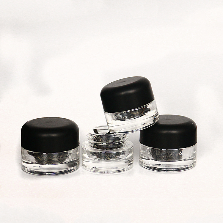 5g 10g 15g Empty Glass Cream Jar Clear Glass Jar For Tea With CRC Cap Personal Glass Jar