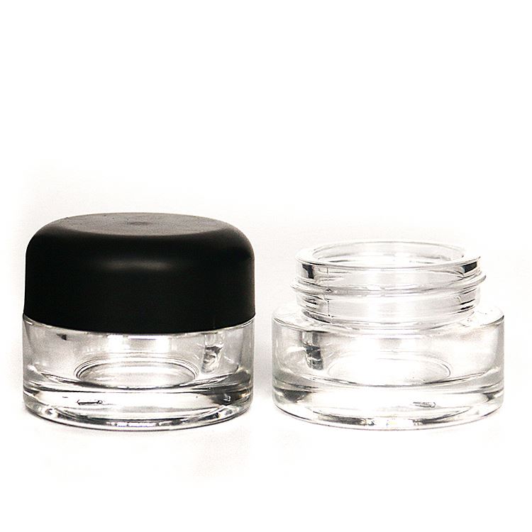 5g 10g 15g Empty Glass Cream Jar Clear Glass Jar For Tea With CRC Cap Personal Glass Jar