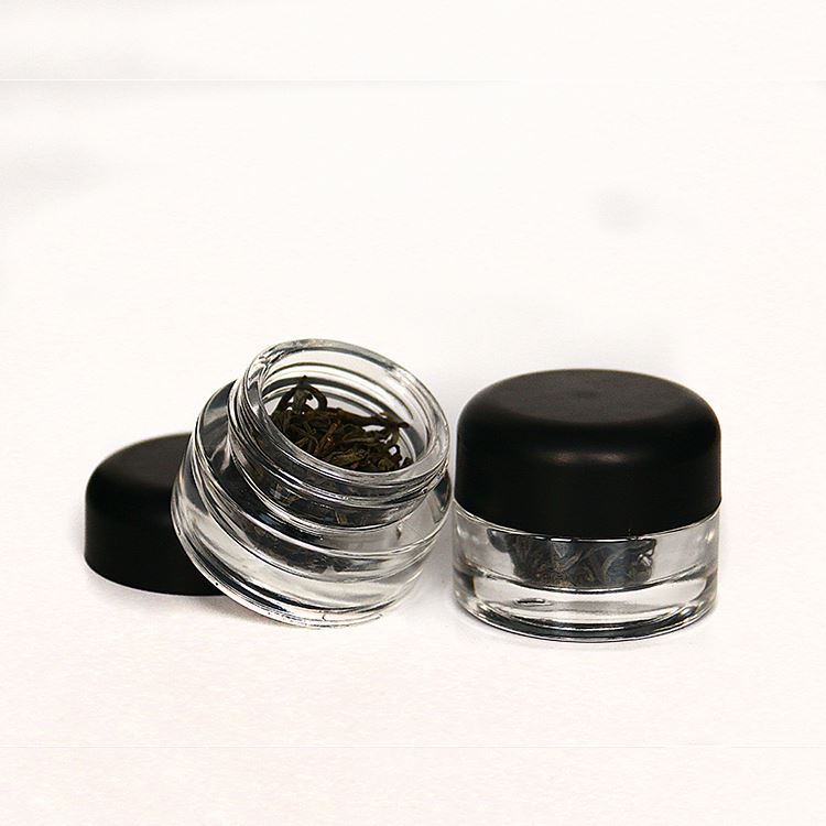 5g 10g 15g Empty Glass Cream Jar Clear Glass Jar For Tea With CRC Cap Personal Glass Jar