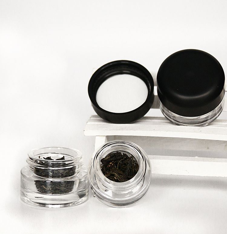 5g 10g 15g Empty Glass Cream Jar Clear Glass Jar For Tea With CRC Cap Personal Glass Jar