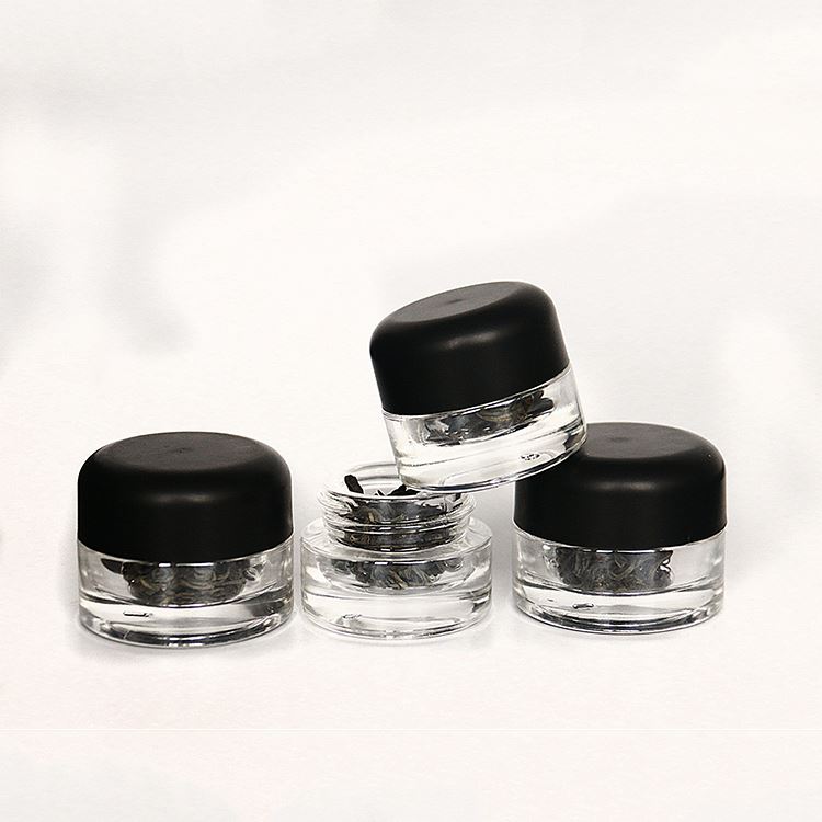 5g 10g 15g Empty Glass Cream Jar Clear Glass Jar For Tea With CRC Cap Personal Glass Jar
