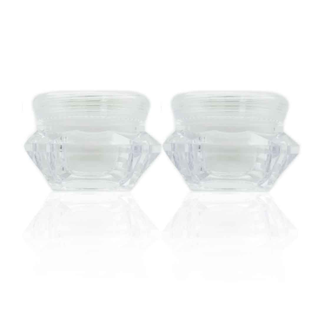 5g 10g 15g Free samples clear diamond shape plastic jar empty glitter shadow small jars