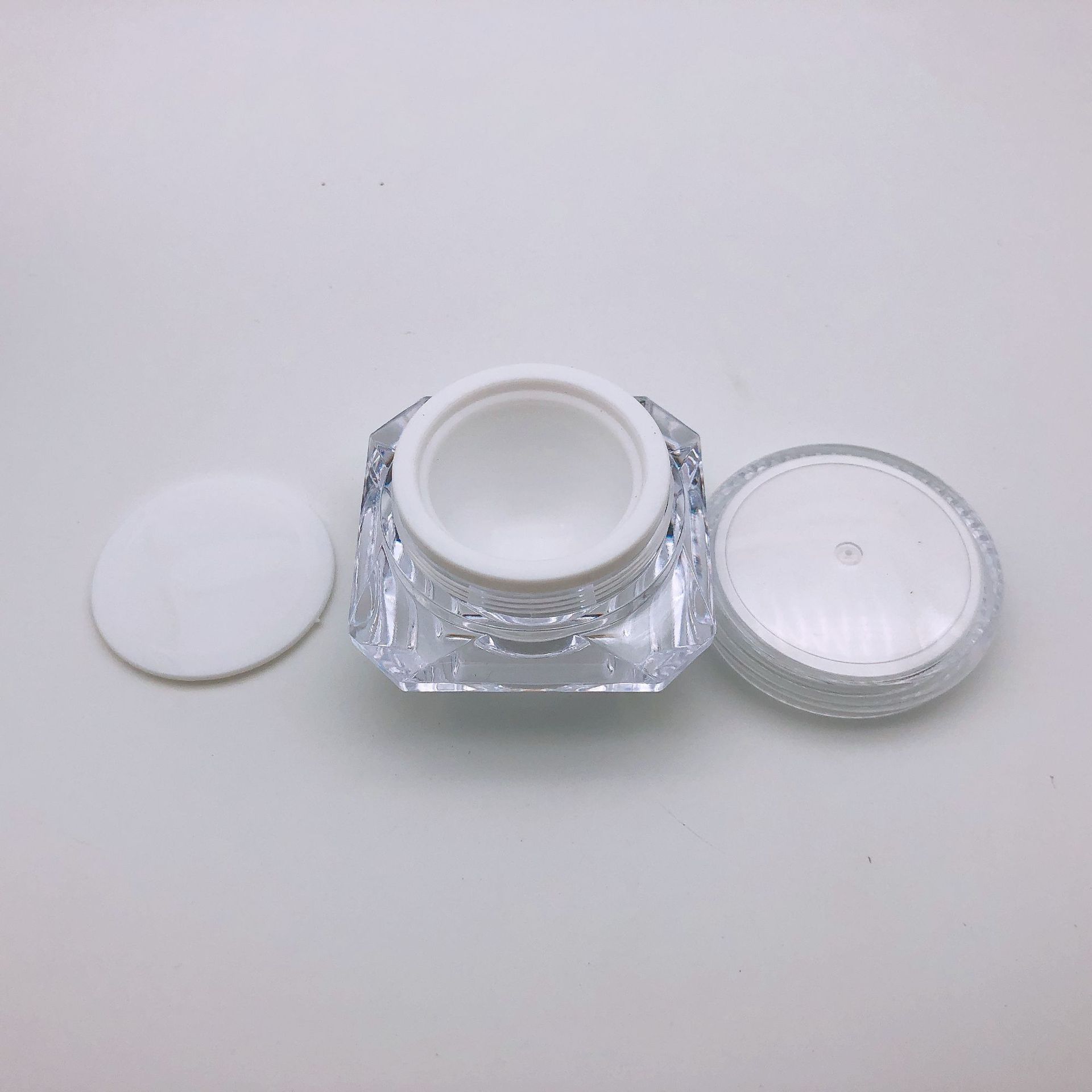 5g 10g 15g Free samples clear diamond shape plastic jar empty glitter shadow small jars