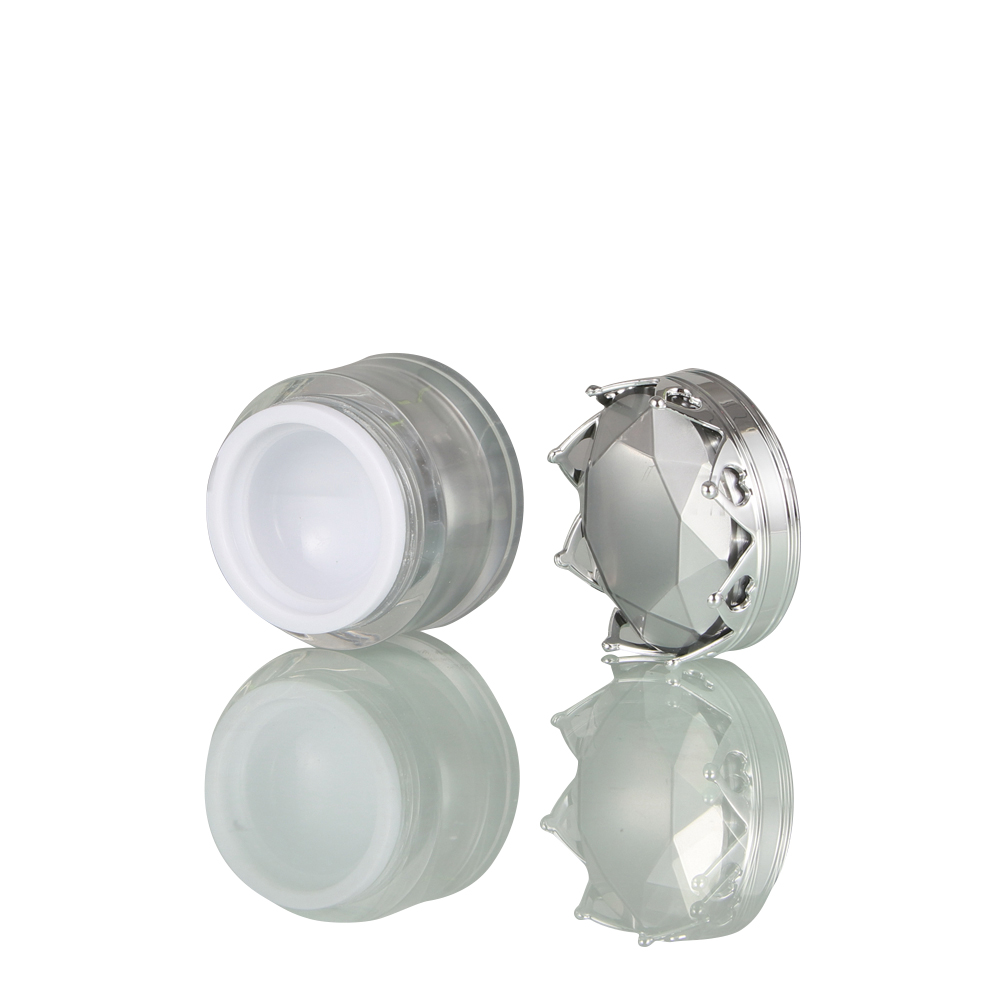 5g 10g 15g Luxury Silver with Crown Cap Cream Cosmetic Jar