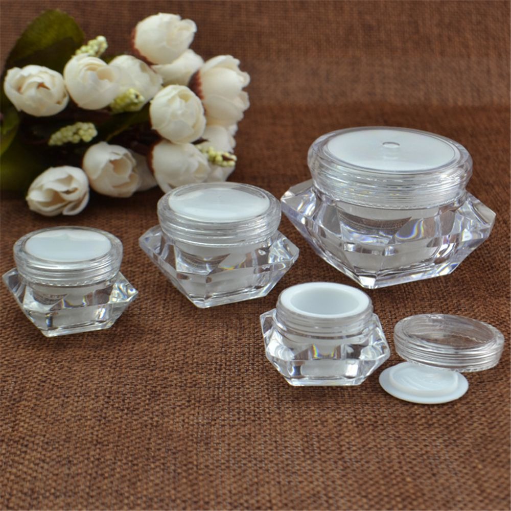 5g 10g 15g Plastic Jar Clear Plastic Pot for Nail Art Glitters Mini Small Make Up Cream Cosmetic Container