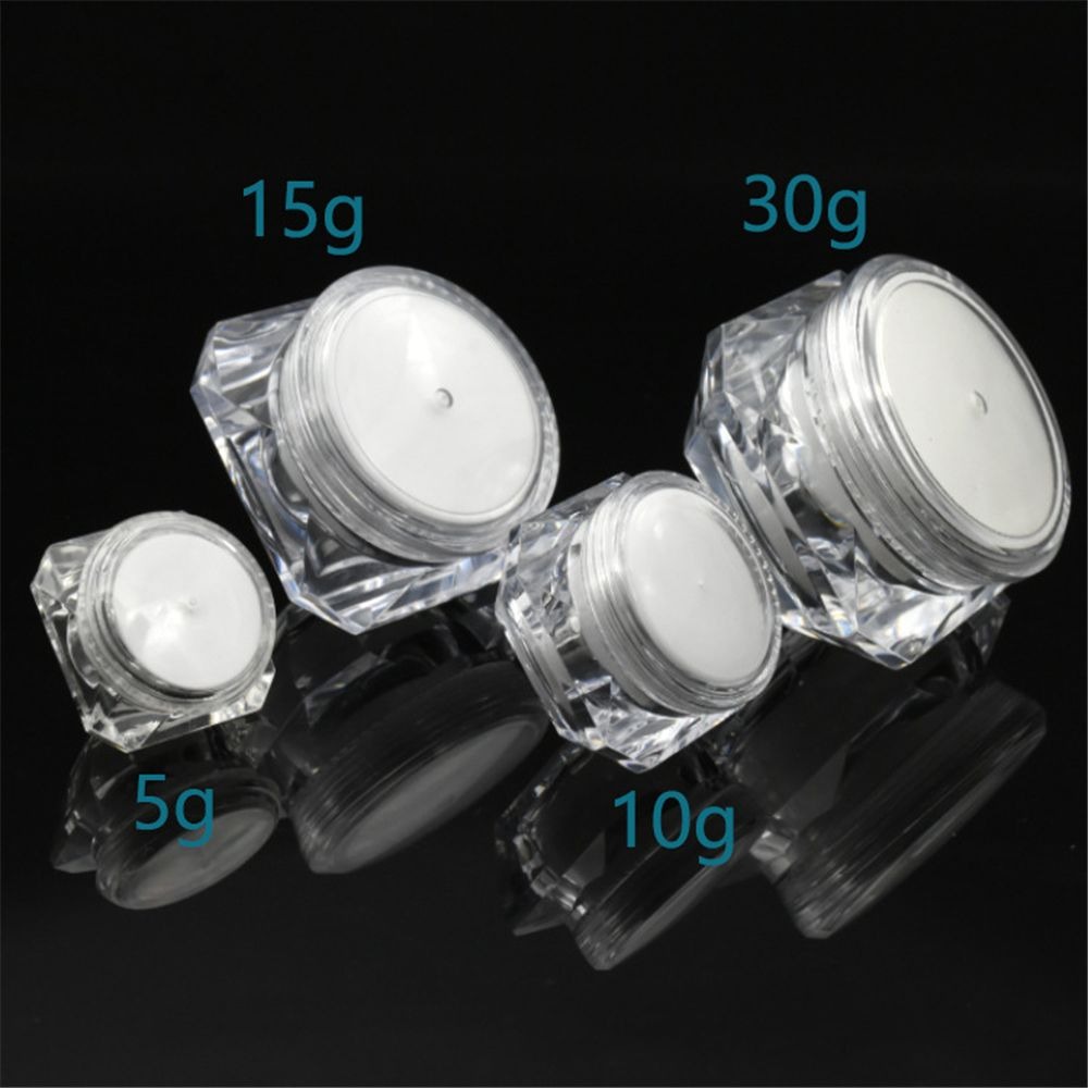 5g 10g 15g Plastic Jar Clear Plastic Pot for Nail Art Glitters Mini Small Make Up Cream Cosmetic Container