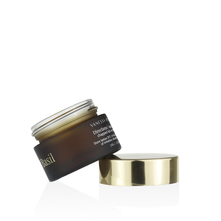 5g 10g 15g empty frosted amber cosmetic lip scrub jars small lip balm jar with gold lids