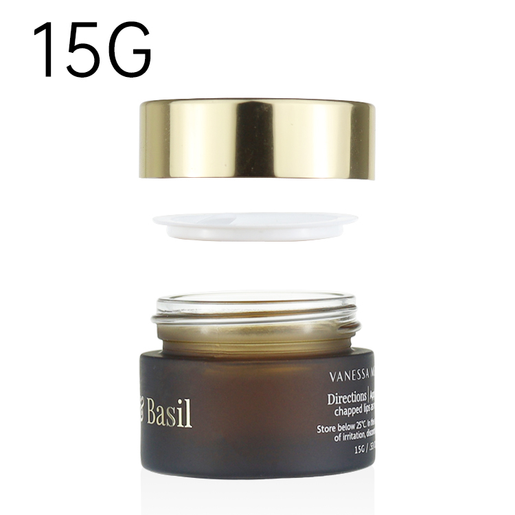 5g 10g 15g empty frosted amber cosmetic lip scrub jars small lip balm jar with gold lids