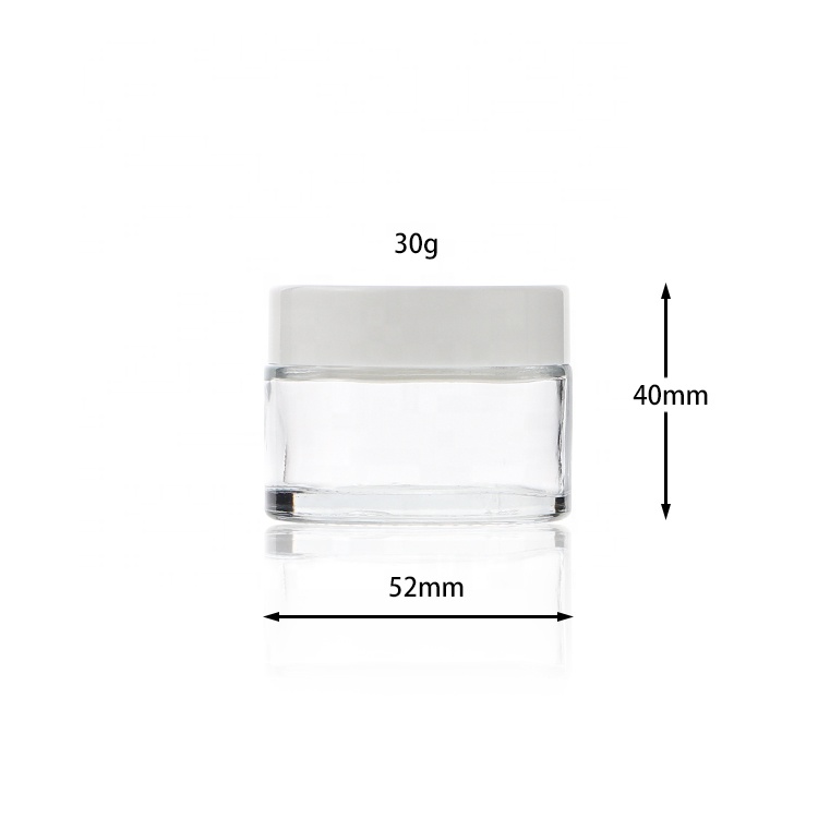 5g 10g 20g 30g 100g Round Clear Glass Skin Cream Packing Bottle Empty Cosmetic Glass Jar For Cream
