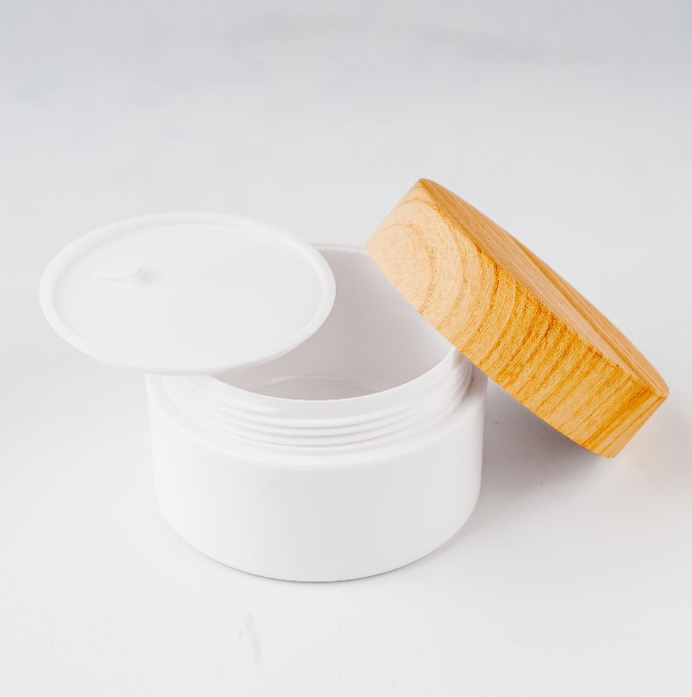5g 10g 20g 30g 50g 100g 150g 200g 250g Empty PP Plastic Cosmetic Cream Jar Container With Bamboo Lid