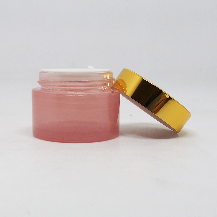5g 10g 20g 30g 50g 100g Custom Baby Pink round day Cream containers colored Glass Jars With Lids