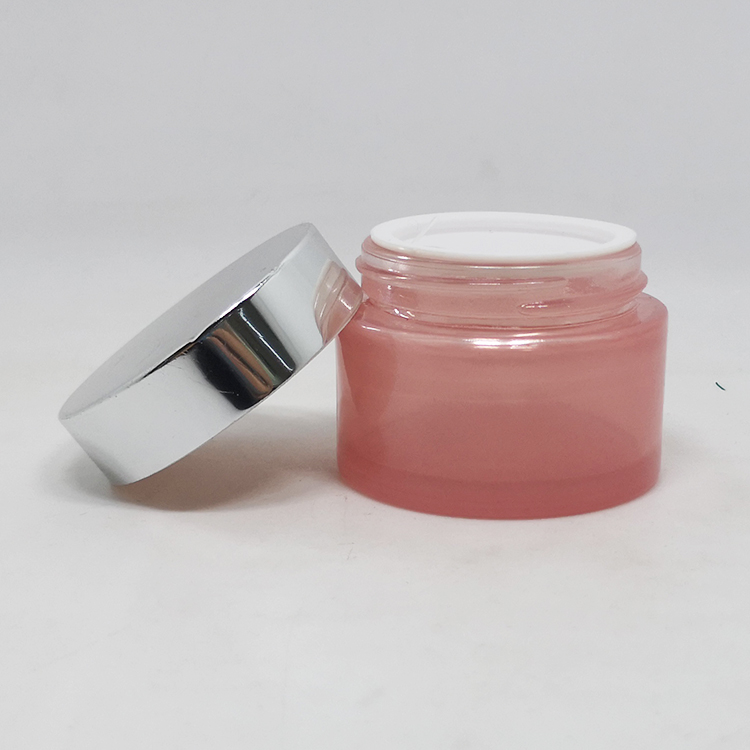 5g 10g 20g 30g 50g 100g Custom Baby Pink round day Cream containers colored Glass Jars With Lids