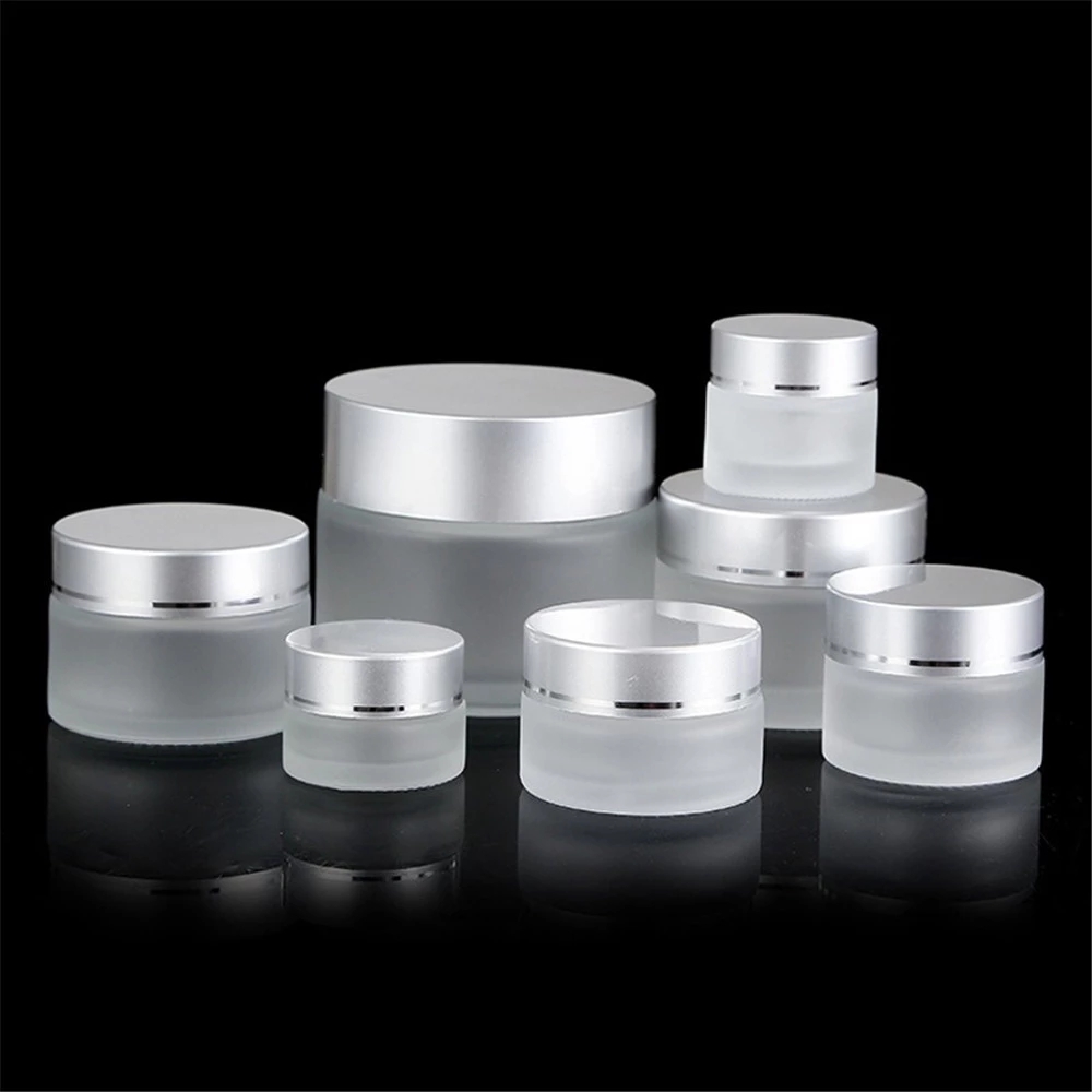 5g 10g 20g 30g 50g 100g Frosted Silver cap face cream cosmetics containers cream glass jars