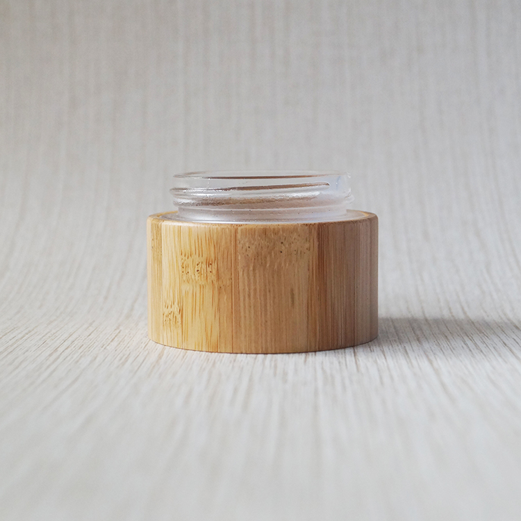 5g 10g 20g 30g 50g 100g logo engraved bamboo packaging wooden cosmetic jar with glass inner