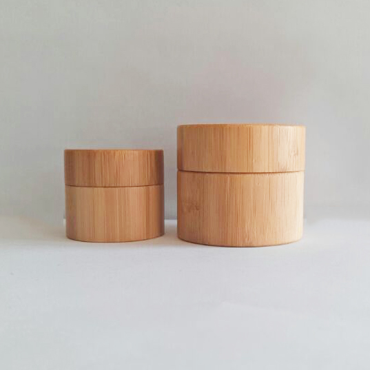 5g 10g 20g 30g 50g 100g logo engraved bamboo packaging wooden cosmetic jar with glass inner