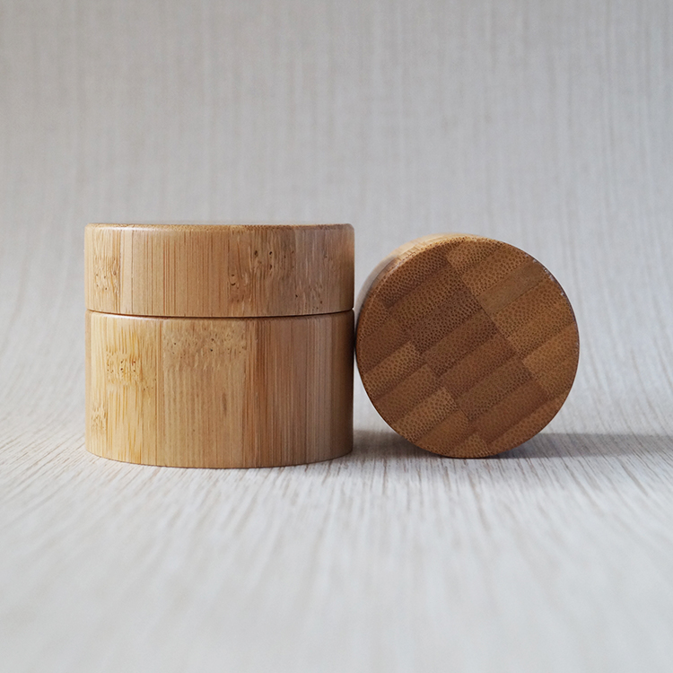 5g 10g 20g 30g 50g 100g logo engraved bamboo packaging wooden cosmetic jar with glass inner