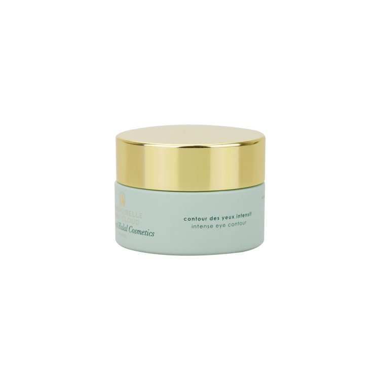 5g 10g 20g 30g 50g 100g matte green glass jar with gold lid cosmetic packaging silk printing