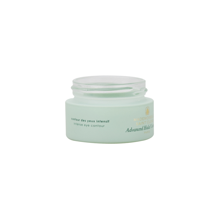 5g 10g 20g 30g 50g 100g matte green glass jar with gold lid cosmetic packaging silk printing