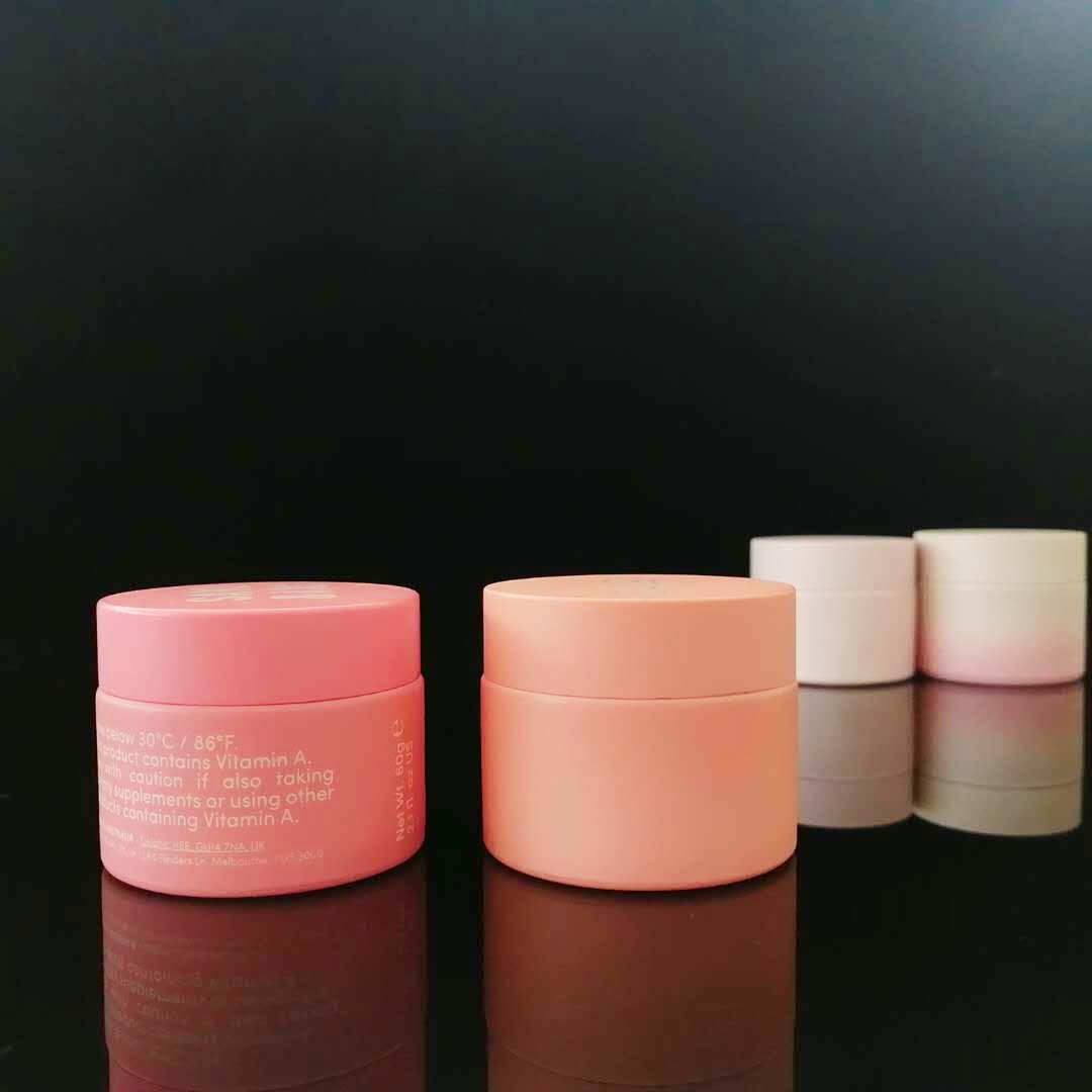 5g 10g 20g 30g 50g 60g 100g 200g matte frosted glass jar pink lid
